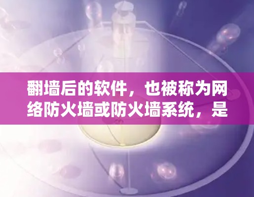 翻墙后的软件，也被称为网络防火墙或防火墙系统，是一种用于保护网络访问的软件工具。它通过过滤或限制未经授权的网络访问，确保用户和公司能够安全地访问互联网