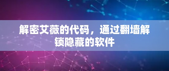 解密艾薇的代码，通过<strong>翻墙</strong>解锁隐藏的软件