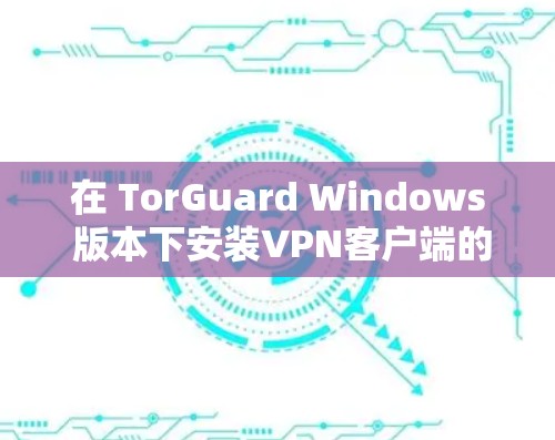 在 TorGuard Windows 版本下安装VPN客户端的步骤如下