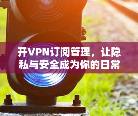 开VPN订阅管理，让隐私与安全成为你的日常
