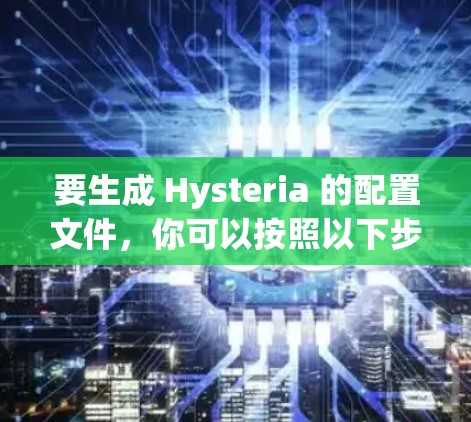 要生成 Hysteria 的配置文件,你可以按照以下步骤操作 要生成 Hysteria 的配置文件,你可以按照以下步骤操作